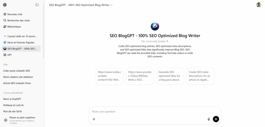 GPT SEO BlogGPT - 100% SEO Optimized Blog Writer Chat GPT.